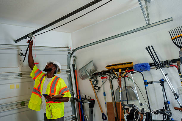 Professional Garage Door Panel Replacement technician working in Mooreland, OK